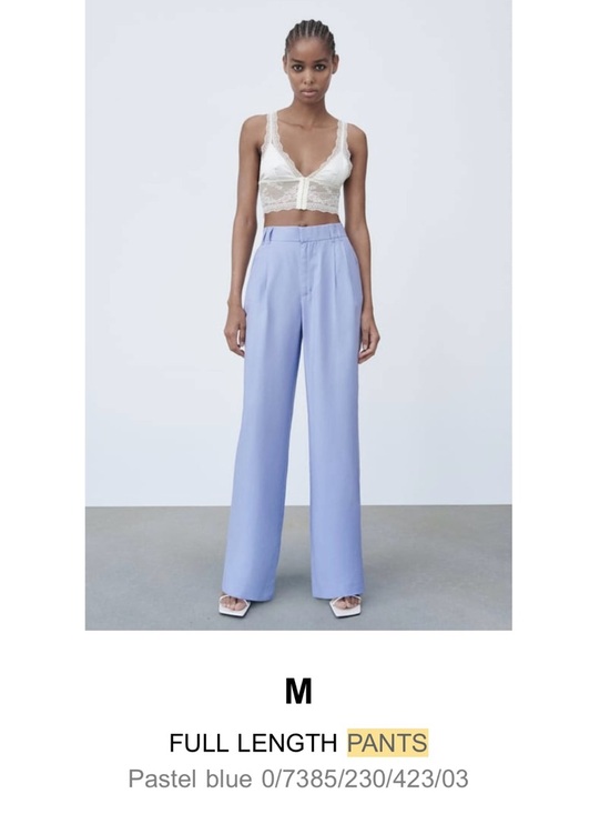 Zara Pants - ZARA Women’s Pleated Full Length Pants - Pastel Blue -Size Medium *Read details